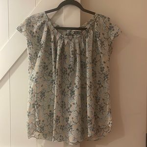 Lauren Conrad LC Short Sleeve Top with Tie XL